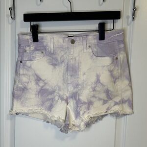 GAP Lavender Tie-Dye Denim Shorts